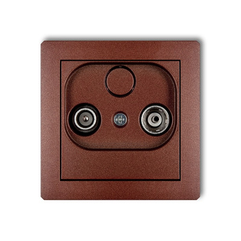 Mechanizm gniazda abonenckiego RTV przelotowego 12dB Karlik seria DECO 9DG12P kolor brązowy metalik