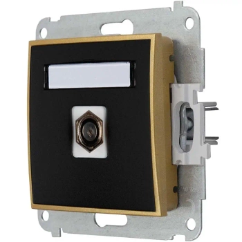 Gniazdo antenowe 1x bez ramki karlik mini kolor czarny mat/złoty