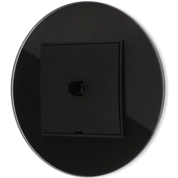 Włącznik pojedynczy w stylu USA ramka okrągła efekt szkła seria ICON kolor czarny