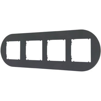 Ramka uniwersalna poczwórna okrągła z tworzywa Karlik seria MINI 28MRTO-4 kolor grafitowy mat