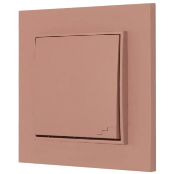 Włącznik schodowy z ramką kwadratową seria MINI kolor łososiowy