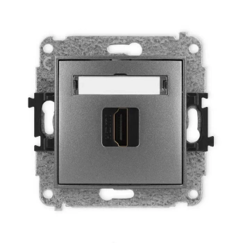 Mechanizm gniazda pojedynczego HDMI 2.0, 4K Karlik seria MINI 11MHDMI-3 kolor grafitowy