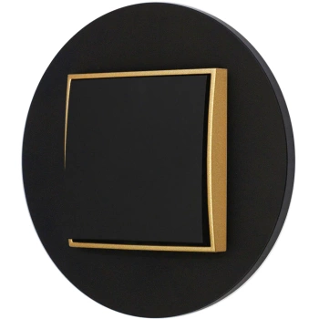 Włącznik pojedynczy z ramką okrągłą seria MINI kolor czarny złoty