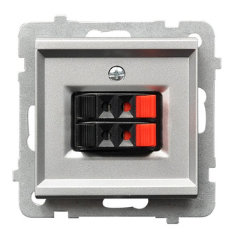 Gniazdo głośnikowe podwójne seria SONATA kolor Srebro mat symbol GG-2R/m/38