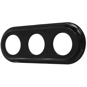 Ramka potrójna okrągła do wyłączników i gniazd 'Retro ceramic' - czarna TG-RC-003RB