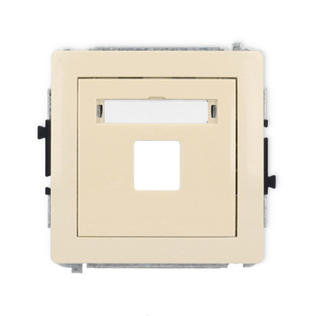 Mechanizm gniazda multimedialnego pojedynczego bez modułu standard Keystone Karlik seria DECO 1DGM-1P kolor beżowy