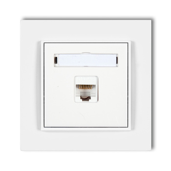 Gniazdo internetowe 1x z ramką karlik mini kolor biały