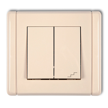 Łącznik jednobiegunowy ze schodowym wspólne zasilanie Karlik seria FLEXI 1FWP-10.1 kolor beżowy