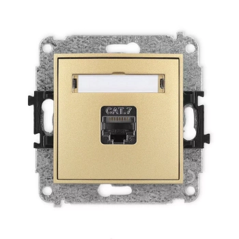 Mechanizm gniazda komputerowego pojedynczego 1xRJ45, kat. 7, ekranowany, 8-stykowy Karlik seria ICON 29IGK-9 kolor złoty