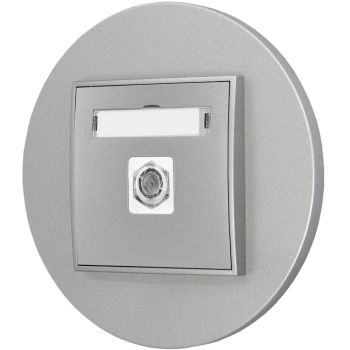 Gniazdo antenowe 1x z ramką okrągłą seria MINI kolor srebrny