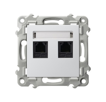 Gniazdo telefoniczne podwójne niezależne seria SZAFIR kolor Biały symbol GPT-2ZN/m/00