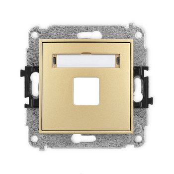 Mechanizm gniazda multimedialnego pojedynczego bez modułu standard Keystone Karlik seria ICON 29IGM-1P kolor złoty