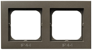 Ramka podwójna do łączników IP-44 seria SONATA kolor Czekoladowy metalik symbol RH-2R/40
