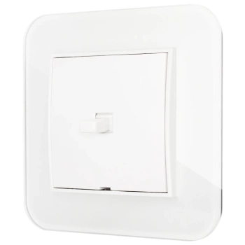 Włącznik pojedynczy w stylu USA ramka zaokrąglona efekt szkła seria ICON kolor biały