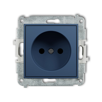 Mechanizm gniazda pojedynczego bez uziemienia 2P z przesłonami torów Karlik seria ICON 64IGP-1p kolor navy blue