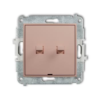 Mechanizm łącznika podwójnego schodowego w stylu amerykańskim bez piktogramów Karlik seria ICON 62IWPUS-33.1 kolor łososiowy