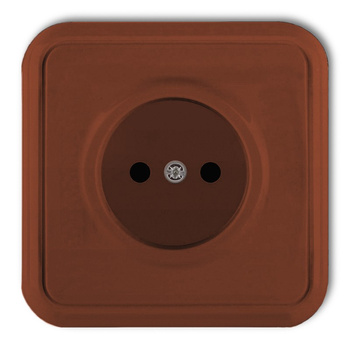 Gniazdo pojedyncze bez uziemienia 2P Karlik seria LIZA 4GPT-1 kolor brązowy
