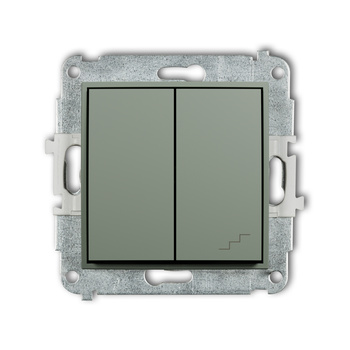 Mechanizm łącznika jednobiegunowego ze schodowym osobne zasilanie Karlik seria ICON 61IWP-10.2 kolor szałwiowy