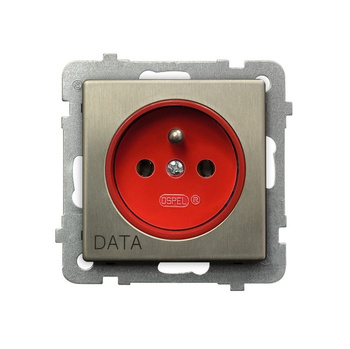 Gniazdo pojedyncze z uziemieniem DATA seria SONATA NOWE SREBRO kolor Nowe srebro symbol GP-1RMZD/m/44