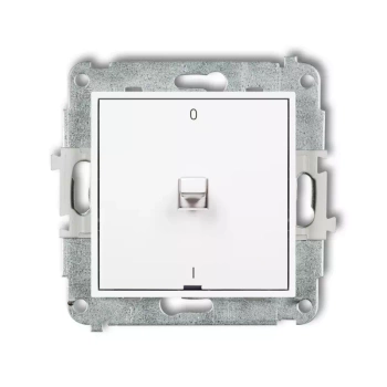 Mechanizm łącznika dwubiegunowego w stylu amerykańskim Karlik seria ICON 25IWPUS-9 kolor biały mat