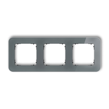 Ramka uniwersalna potrójna zaokrąglona - efekt szkła ramka: grafitowa spód: czarny Karlik seria ICON 28-12-IRSZ-3 kolor grafitowy