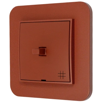 Włącznik krzyżowy w stylu USA ramka zaokrąglona seria Mini kolor terakota
