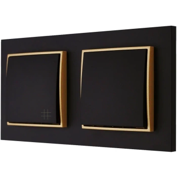 Włącznik światła pojedynczy i krzyżowy kolor czarny mat/złoty