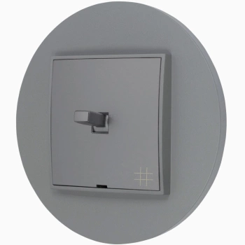 Włącznik krzyżowy w stylu USA ramka okrągła seria Mini kolor szary mat