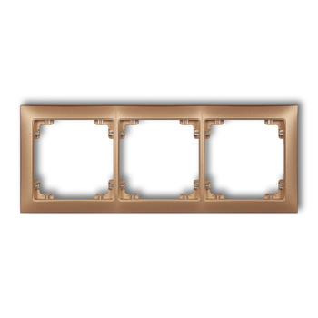 Ramka uniwersalna potrójna z tworzywa DECO Soft Karlik seria DECO 8DRSO-3 kolor złoty metalik