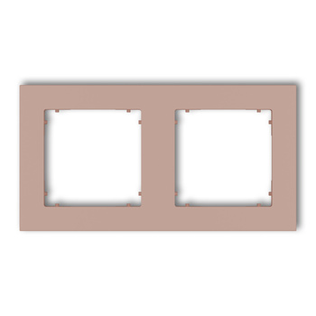 Ramka uniwersalna podwójna kwadratowa z tworzywa Karlik seria MINI 62MR-2 kolor łososiowy