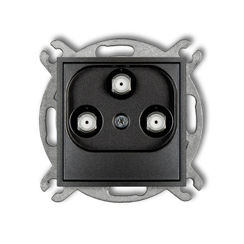 Mechanizm gniazda multimedialnego 3F DATA Vectra Karlik seria ICON 11IGMV kolor grafitowy
