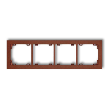 Ramka uniwersalna poczwórna z tworzywa Karlik seria DECO 9DR-4 kolor brązowy metalik