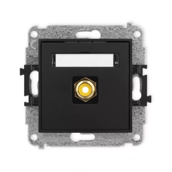 Mechanizm gniazda pojedynczego RCA typu cinch - żółty, pozłacany Karlik seria ICON 12IGRCA-1 kolor czarny mat