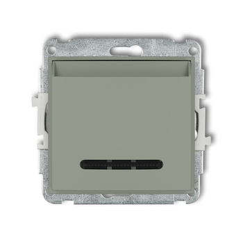 Mechanizm łącznika hotelowego pojedynczego podświetlenie białe Karlik seria MINI 61MSH-1.1 kolor szałwiowy