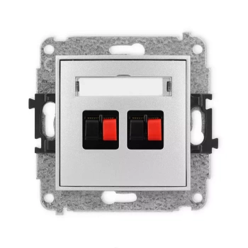 Mechanizm gniazda głośnikowego podwójnego Karlik seria MINI 7MGG-2 kolor srebrny metalik