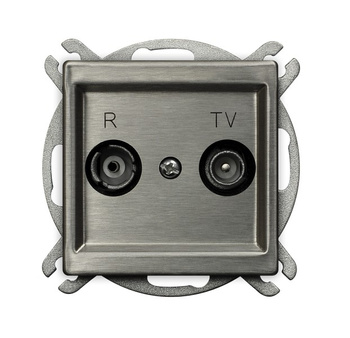Gniazdo RTV przelotowe 10-dB seria SONATA STAL INOX kolor Stal inox symbol GPA-10RMP/m/37