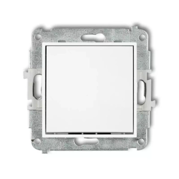 Mechanizm łącznika zwiernego, jednobiegunowego bez piktogramu Karlik seria MINI 25MWP-4.1 kolor biały mat