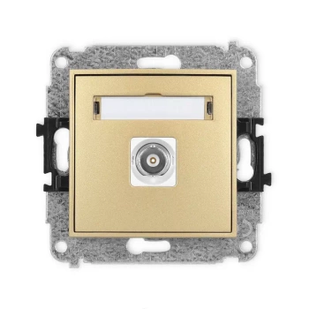 Mechanizm gniazda pojedynczego BNC Karlik seria MINI 29MGBNC-1 kolor złoty