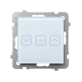 Łącznik dotykowy żaluzjowy z podświetleniem seria SONATA TOUCH kolor Białe szkło symbol ŁPD-7RS/m/31