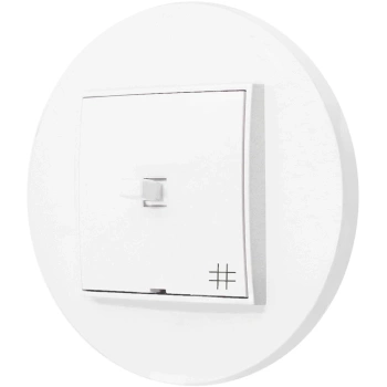 Włącznik krzyżowy w stylu USA ramka okrągła seria Mini kolor biały mat