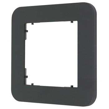 Ramka uniwersalna pojedyncza zaokrąglona z tworzywa Karlik seria MINI 28MRTZ-1 kolor grafitowy mat