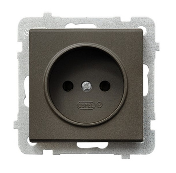 Gniazdo pojedyncze seria SONATA kolor Czekoladowy metalik symbol GP-1R/m/40