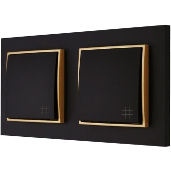 Włącznik światła Dwa krzyżowe kolor czarny mat/złoty
