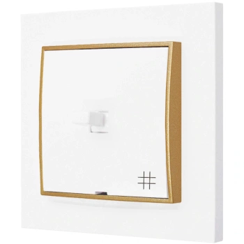 Włącznik krzyżowy w stylu USA ramka kwadratowa seria Mini kolor biały mat/złoty