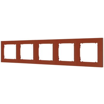 Ramka uniwersalna pięciokrotna kwadratowa z tworzywa Karlik seria MINI 63MR-5 kolor terakota