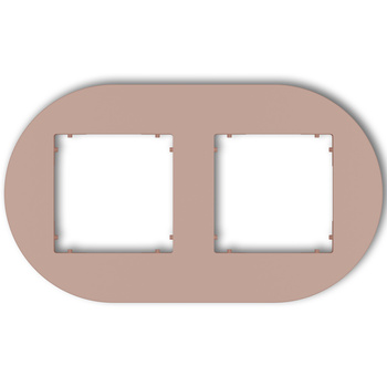 Ramka uniwersalna podwójna okrągła z tworzywa Karlik seria MINI 62MRTO-2 kolor łososiowy