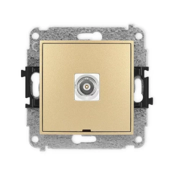 Mechanizm gniazda pojedynczego BNC, bez pola opisowego Karlik seria MINI 29MGBNCBO-1 kolor złoty