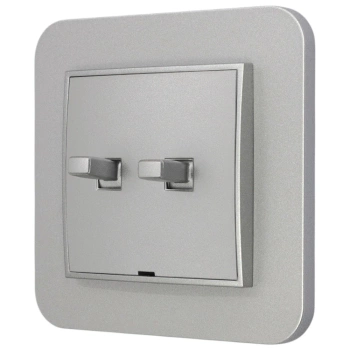 Włącznik roletowy w stylu USA ramka zaokrąglona seria Mini kolor srebrny