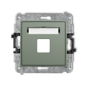 Mechanizm gniazda multimedialnego pojednczego bez modułu standard Keystone Karlik seria ICON 61IGM-1P kolor szałwiowy