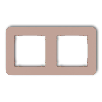 Ramka uniwersalna podwójna zaokrąglona z tworzywa Karlik seria MINI 62MRTZ-2 kolor łososiowy